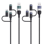 USAMS US-SJ547 U62 USB + Type-C / USB-C toType-C / USB-C + 8 Pin + Micro Aluminum Alloy PD Fast Charging Data Cable, Length: 1.2m(Green)