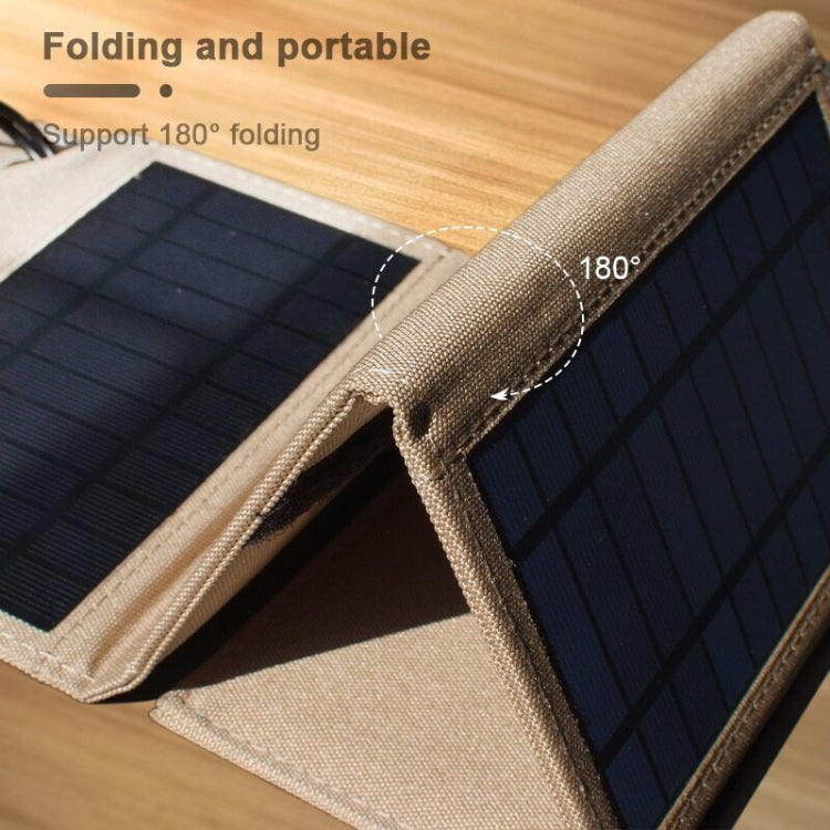 10W Monocrystalline Silicon Foldable Solar Panel Outdoor Charger with 5V Dual USB Ports (Black) - Charger by PMC TechLife | Online Shopping South Africa | PMC TechLife | Buy Now Pay Later Mobicred