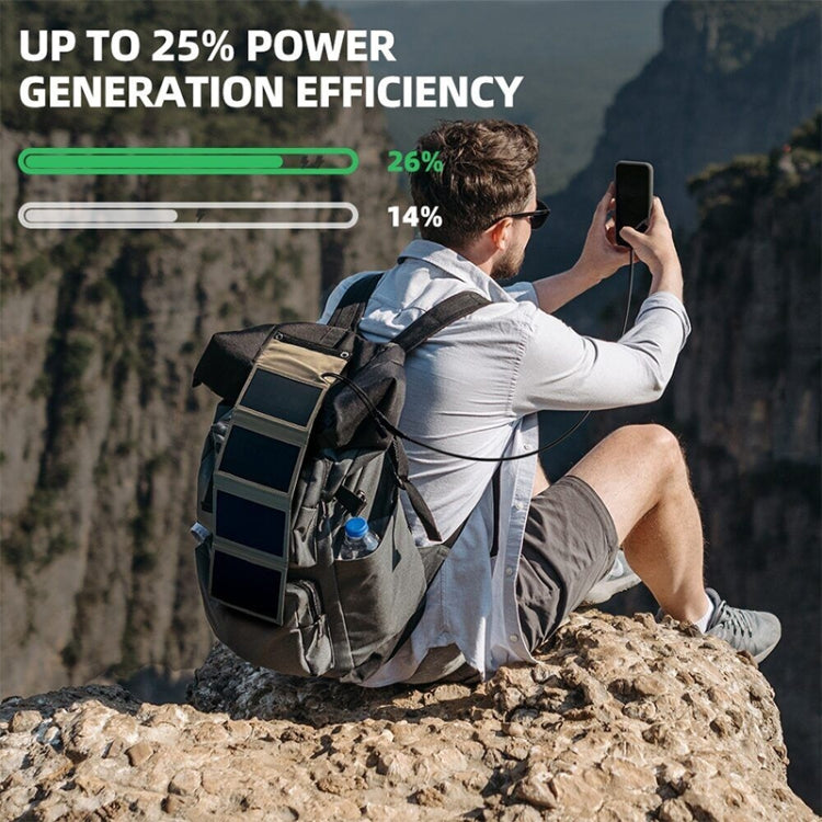 10W Monocrystalline Silicon Foldable Solar Panel Outdoor Charger with 5V Dual USB Ports (Black) - Charger by PMC TechLife | Online Shopping South Africa | PMC TechLife | Buy Now Pay Later Mobicred