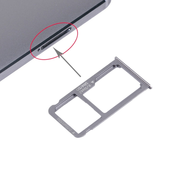 For Huawei Mate 8 Nano SIM + Micro SD / Nano SIM Card Tray(Grey) - Card Socket by PMc TechLife | Online Shopping South Africa | PMc TechLife | Buy Now Pay Later Mobicred