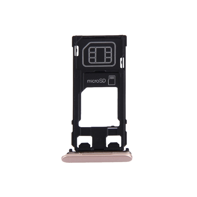 SIM Card Tray + Micro SD Card Tray + Card Slot Port Dust Plug for Sony Xperia X (Single SIM Version)(Rose Gold) - Card Tray by PMc TechLife | Online Shopping South Africa | PMc TechLife | Buy Now Pay Later Mobicred