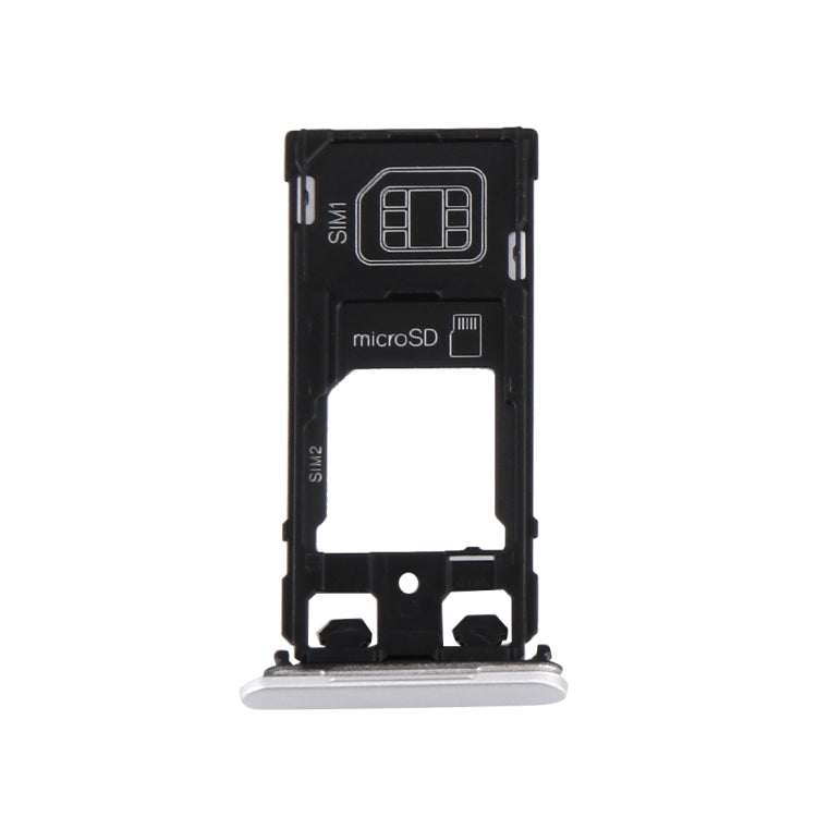 SIM Card Tray + Micro SD / SIM Card Tray + Card Slot Port Dust Plug for Sony Xperia X (Dual SIM Version)(White) - Card Tray by PMc TechLife | Online Shopping South Africa | PMc TechLife | Buy Now Pay Later Mobicred