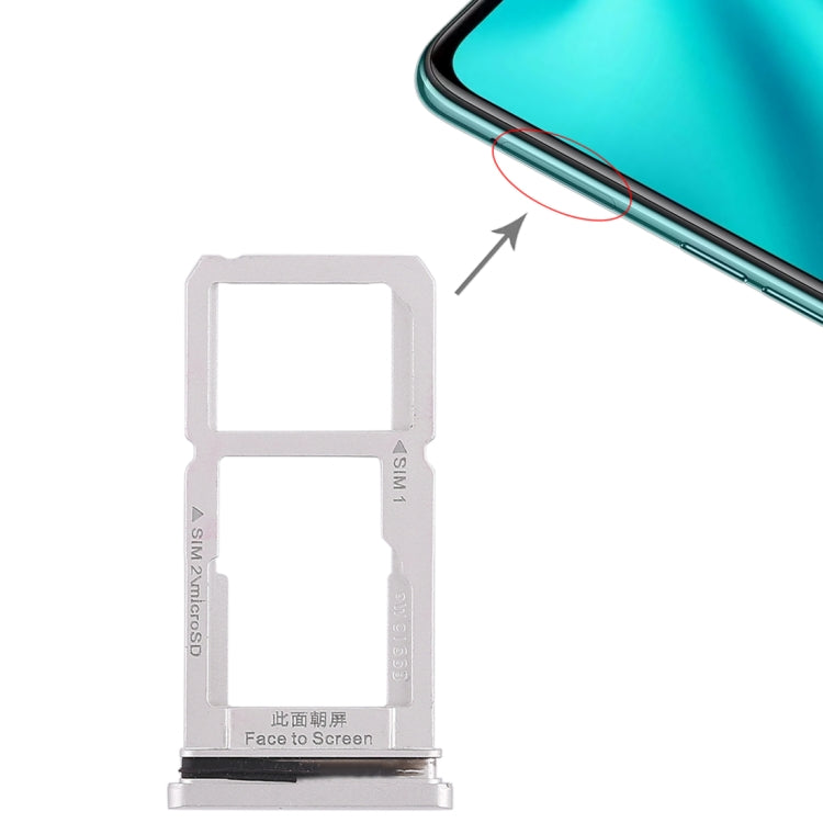 For OPPO R15 SIM Card Tray + SIM Card Tray / Micro SD Card Tray (Silver) - Card Socket by PMc TechLife | Online Shopping South Africa | PMc TechLife | Buy Now Pay Later Mobicred