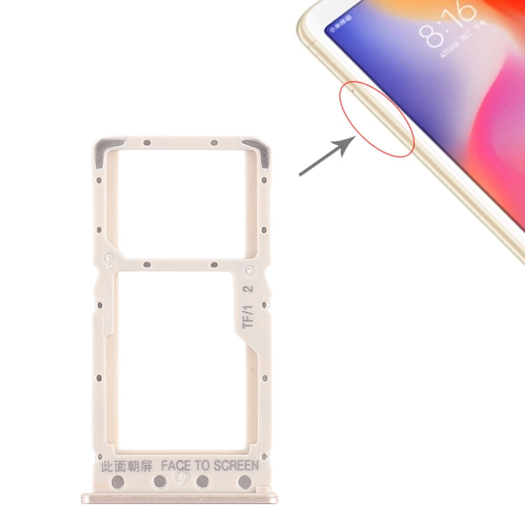 SIM Card Tray + SIM Card Tray / Micro SD Card Tray for Xiaomi Redmi 6 / Redmi 6A(Gold) - free shipping - PMc TechLife - Order now!
