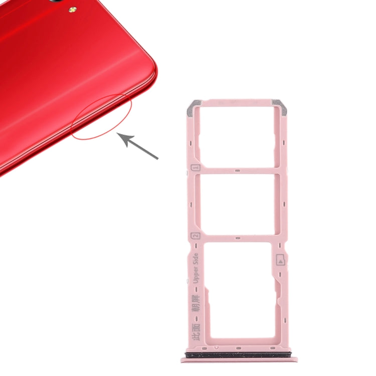 For Vivo Y83 2 x SIM Card Tray + Micro SD Card Tray (Red) - Card Tray by PMc TechLife | Online Shopping South Africa | PMc TechLife | Buy Now Pay Later Mobicred