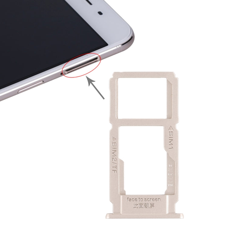 For OPPO R9sk SIM Card Tray + SIM Card Tray / Micro SD Card Tray (Gold) - Card Socket by PMc TechLife | Online Shopping South Africa | PMc TechLife | Buy Now Pay Later Mobicred