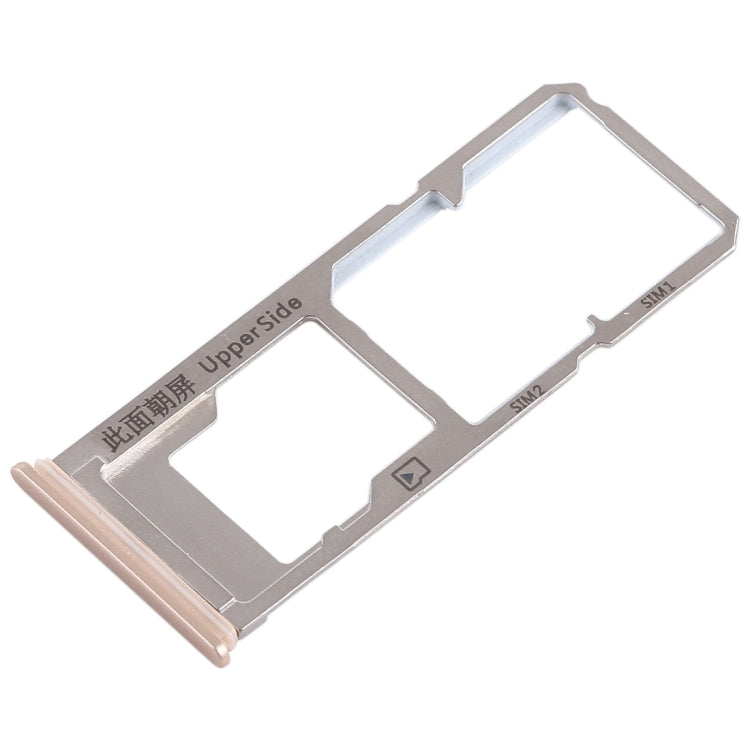 For Vivo Y53 2 x SIM Card Tray + Micro SD Card Tray (Gold) - Card Socket by PMc TechLife | Online Shopping South Africa | PMc TechLife | Buy Now Pay Later Mobicred