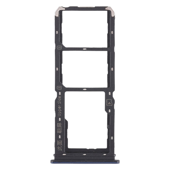 For Vivo Y97 2 x SIM Card Tray + Micro SD Card Tray (Blue)