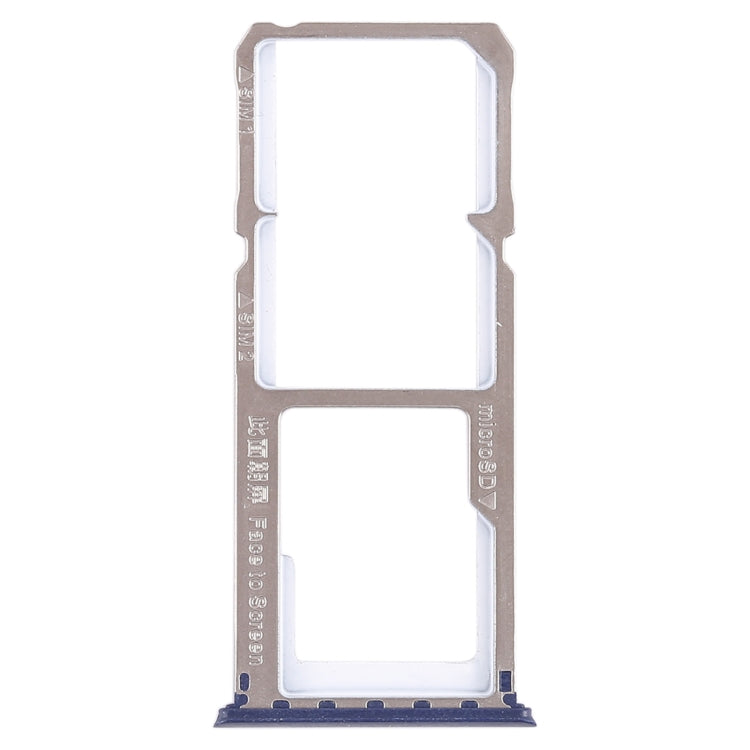 For OPPO A1 2 x SIM Card Tray + Micro SD Card Tray (Blue)