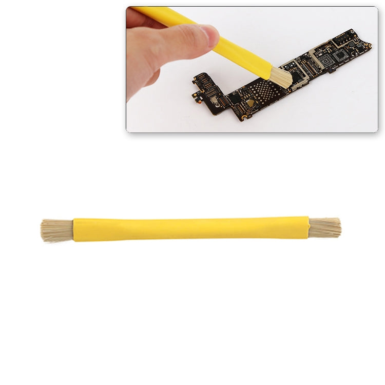 Kaisi BGA Repairing Hard Brush Double-head Brush Anti-static Pig Hair Brush(Yellow) - Others by Kaisi | Online Shopping South Africa | PMC TechLife | Buy Now Pay Later Mobicred