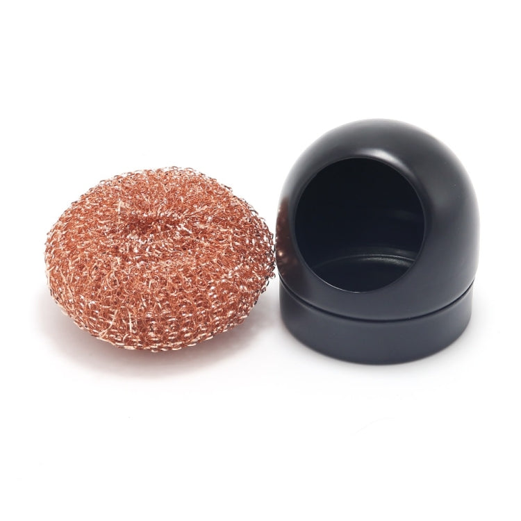 Kaisi Soldering Iron Nozzle Cleaning Ball Pure Copper Removing Tin Ball Seat(Black)