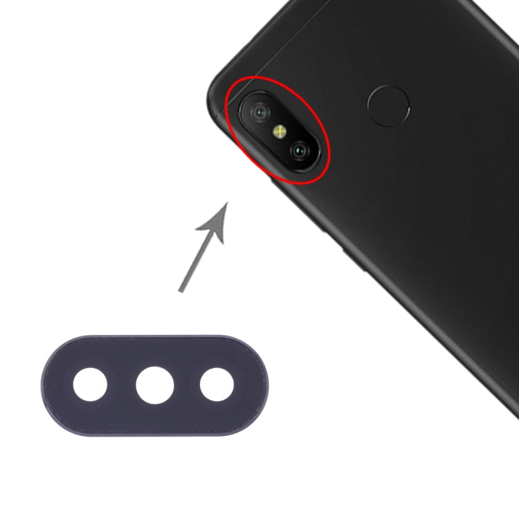 10 PCS Camera Lens Cover for Xiaomi Redmi 6 Pro / MI A2 Lite(Black) - Camera by PMc TechLife | Online Shopping South Africa | PMc TechLife | Buy Now Pay Later Mobicred