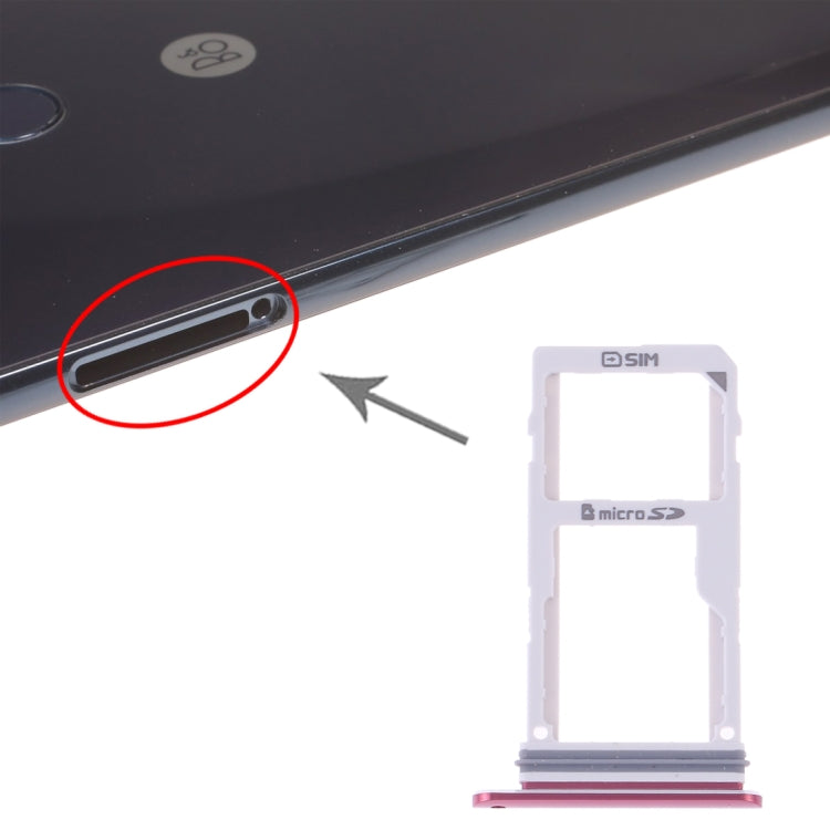 SIM Card Tray + SIM Card Tray / Micro SD Card Tray for LG V30 VS996 LS998U H933 LS998U (Red) - For LG by PMc TechLife | Online Shopping South Africa | PMc TechLife | Buy Now Pay Later Mobicred