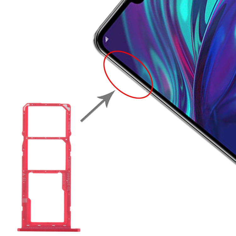 SIM Card Tray + SIM Card Tray + Micro SD Card Tray for Huawei Y7 (2019) / Y7 Pro (2019) / Y7 Prime (2019) (Red) - Card Socket by PMC TechLife | Online Shopping South Africa | PMC TechLife | Buy Now Pay Later Mobicred