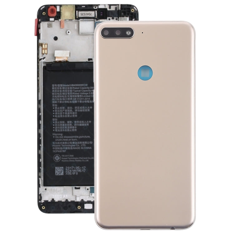 Back Cover with Side Keys for Huawei Y7 (2018)(Gold) - Back Cover by PMC TechLife | Online Shopping South Africa | PMC TechLife | Buy Now Pay Later Mobicred