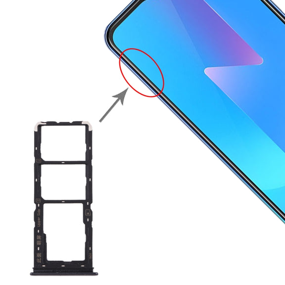For Vivo U3x / U10 SIM Card Tray + SIM Card Tray + Micro SD Card Tray (Black)
