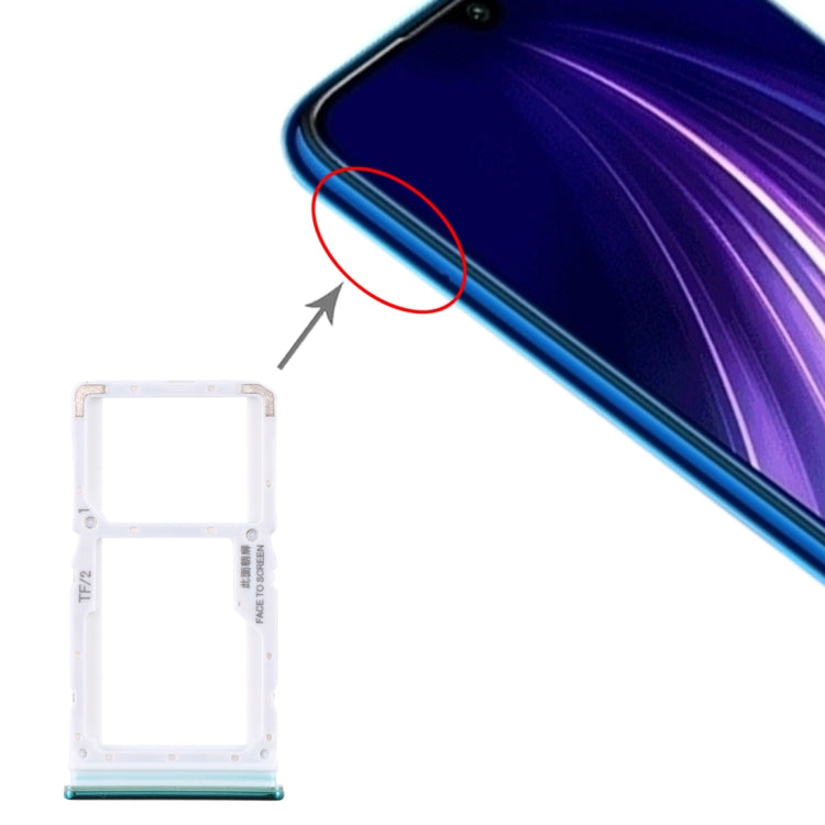 SIM Card Tray + SIM Card Tray / Micro SD Card Tray for Xiaomi Redmi Note 8 Pro (Green) - Card Tray by PMc TechLife | Online Shopping South Africa | PMc TechLife | Buy Now Pay Later Mobicred
