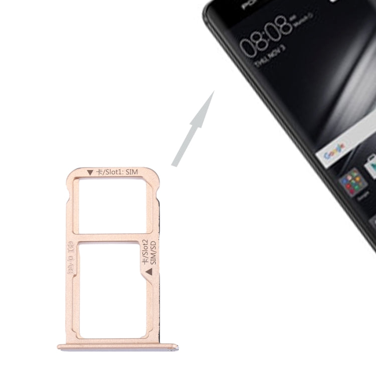 For Huawei Mate 9 SIM Card Tray & SIM / Micro SD Card Tray(Gold) - Card Socket by PMc TechLife | Online Shopping South Africa | PMc TechLife | Buy Now Pay Later Mobicred