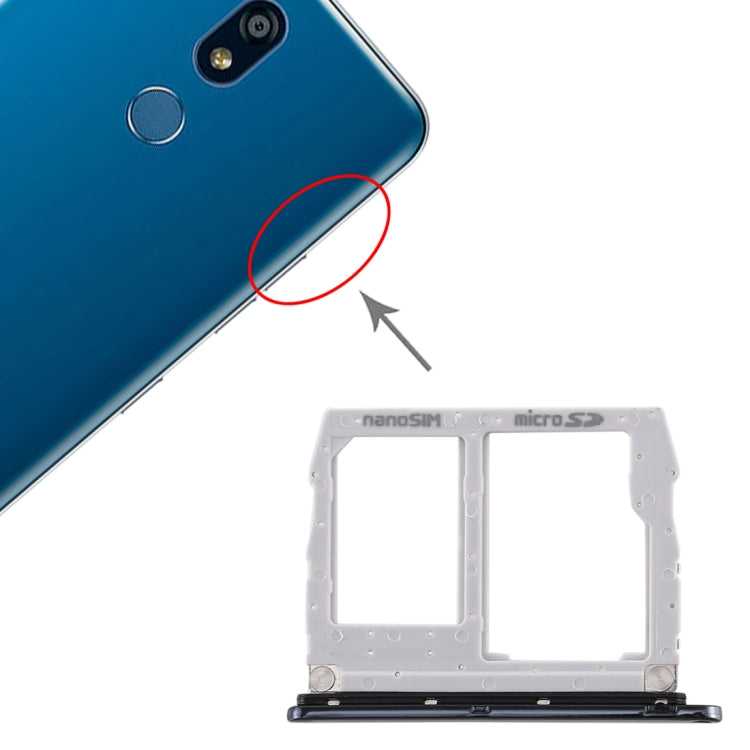 SIM Card Tray + Micro SD Card Tray for LG K40 / K12 Plus / X4 (2019) / X420EM / X420BMW / X420HM / X420 / X420N (Silver) - For LG by PMc TechLife | Online Shopping South Africa | PMc TechLife | Buy Now Pay Later Mobicred