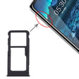 SIM Card Tray + SIM Card Tray / Micro SD Card Tray for Nokia 5.1 Plus / X5 TA-1102 TA-1105 TA-1108 TA-1109 TA-1112 TA-1120 TA-1199(Black) - Card Tray by PMc TechLife | Online Shopping South Africa | PMc TechLife | Buy Now Pay Later Mobicred