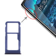 SIM Card Tray + SIM Card Tray / Micro SD Card Tray for Nokia 5.1 Plus / X5 TA-1102 TA-1105 TA-1108 TA-1109 TA-1112 TA-1120 TA-1199(Blue) - Card Tray by PMc TechLife | Online Shopping South Africa | PMc TechLife | Buy Now Pay Later Mobicred