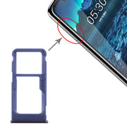 SIM Card Tray + SIM Card Tray / Micro SD Card Tray for Nokia 5.1 Plus / X5 TA-1102 TA-1105 TA-1108 TA-1109 TA-1112 TA-1120 TA-1199(Blue)