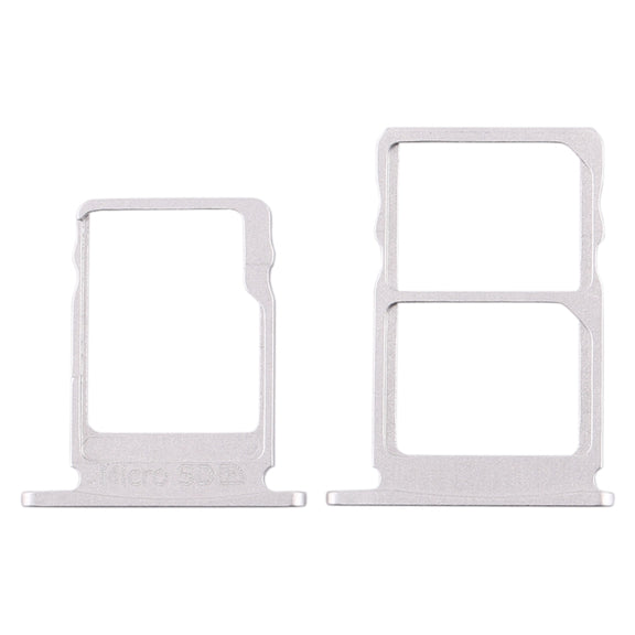 SIM Card Tray + SIM Card Tray + Micro SD Card Tray for Nokia 5 / N5 TA-1024 TA-1027 TA-1044 TA-1053 (White)
