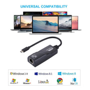 15cm USB-C / Type-C to RJ45 Gigabit Ethernet Network Adapter