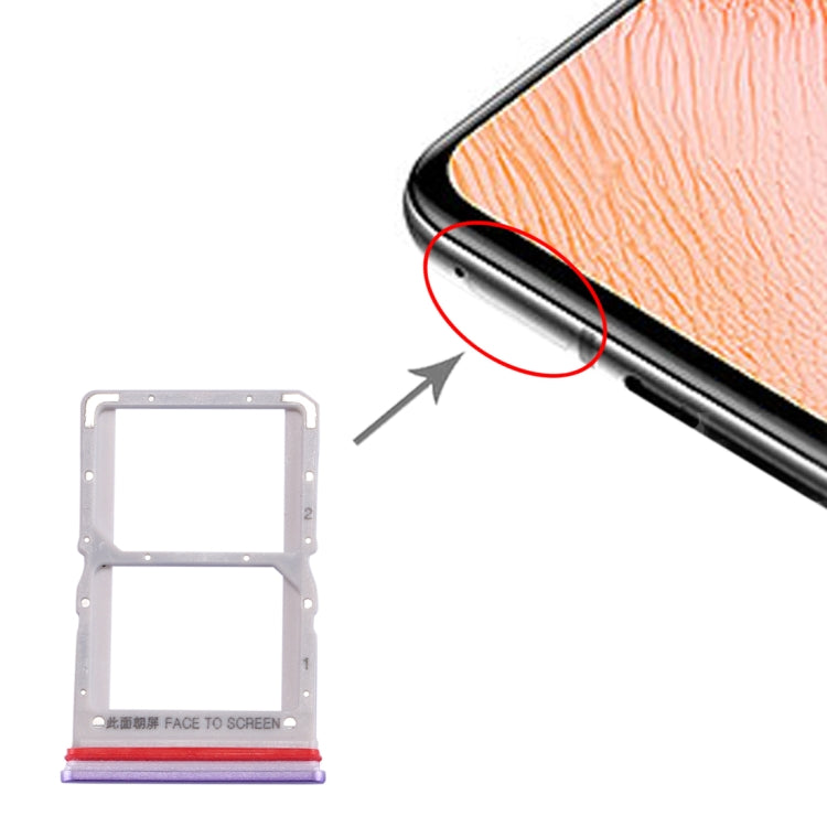 SIM Card Tray + SIM Card Tray for Xiaomi Redmi K30 5G(Purple) - Card Tray by PMc TechLife | Online Shopping South Africa | PMc TechLife | Buy Now Pay Later Mobicred