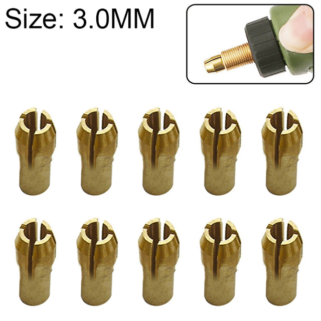 10 PCS Three-claw Copper Clamp Nut for Electric Mill Fittings���Bore diameter: 3.0mm