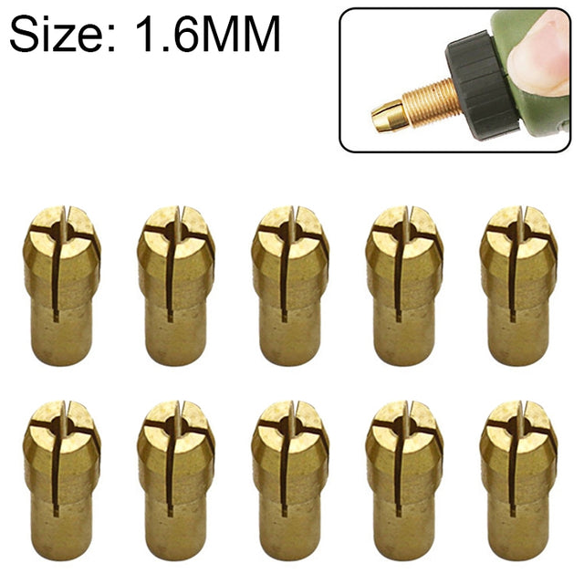 10 PCS Three-claw Copper Clamp Nut for Electric Mill Fittings���Bore diameter: 1.6mm