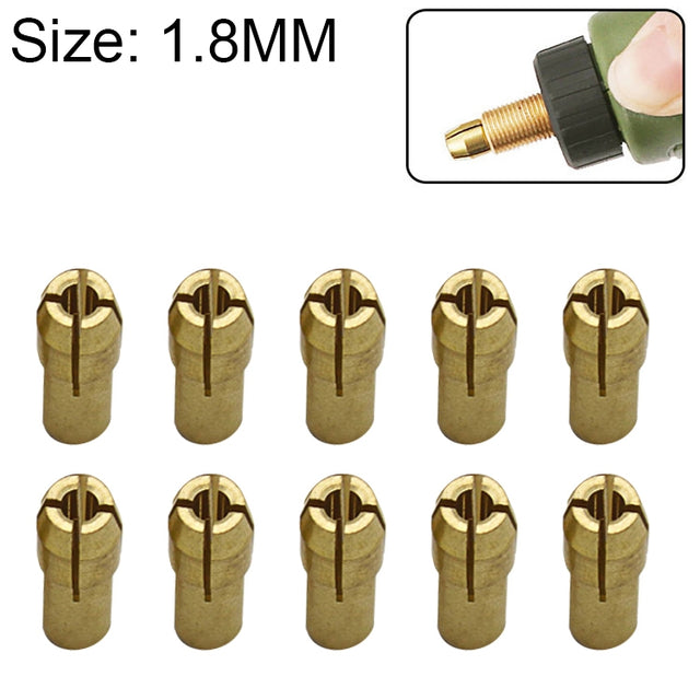 10 PCS Three-claw Copper Clamp Nut for Electric Mill Fittings���Bore diameter: 1.8mm
