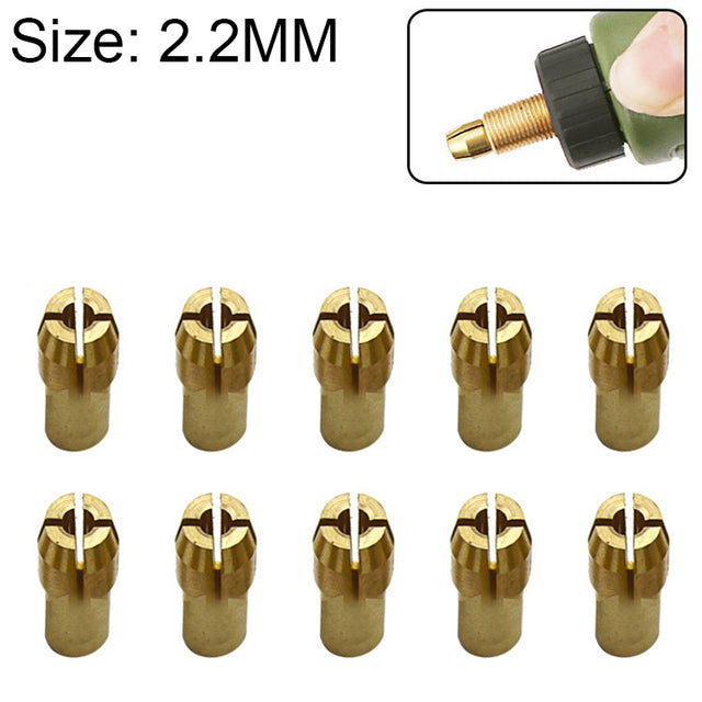 10 PCS Three-claw Copper Clamp Nut for Electric Mill Fittings���Bore diameter: 2.2mm
