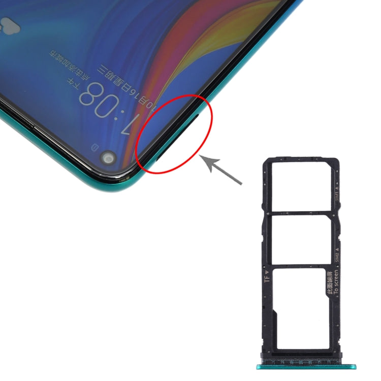 SIM Card Tray + SIM Card Tray + Micro SD Card Tray for Huawei Enjoy 10 / Honor Play 3 (Green) - Card Socket by PMc TechLife | Online Shopping South Africa | PMc TechLife | Buy Now Pay Later Mobicred