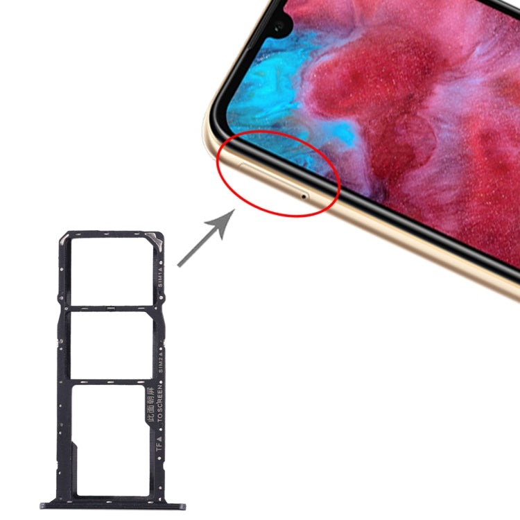SIM Card Tray + SIM Card Tray + Micro SD Card Tray for Huawei Honor Play 3e (Black) - free shipping - PMc TechLife - Order now!