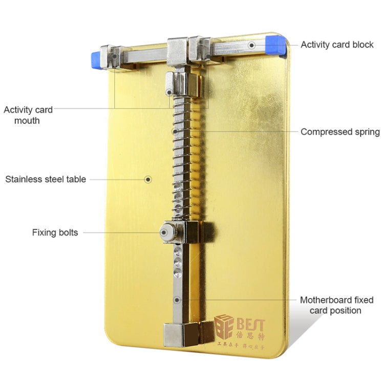 BST- 001C Stainless Steel Circuit Board soldering desoldering PCB Repair Holder Fixtures Cell Phone Repair Tool(Gold) - Repair Fixture by BEST | Online Shopping South Africa | PMC TechLife | Buy Now Pay Later Mobicred