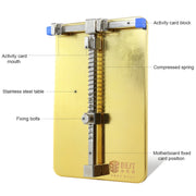 BST- 001C Stainless Steel Circuit Board soldering desoldering PCB Repair Holder Fixtures Cell Phone Repair Tool(Gold)