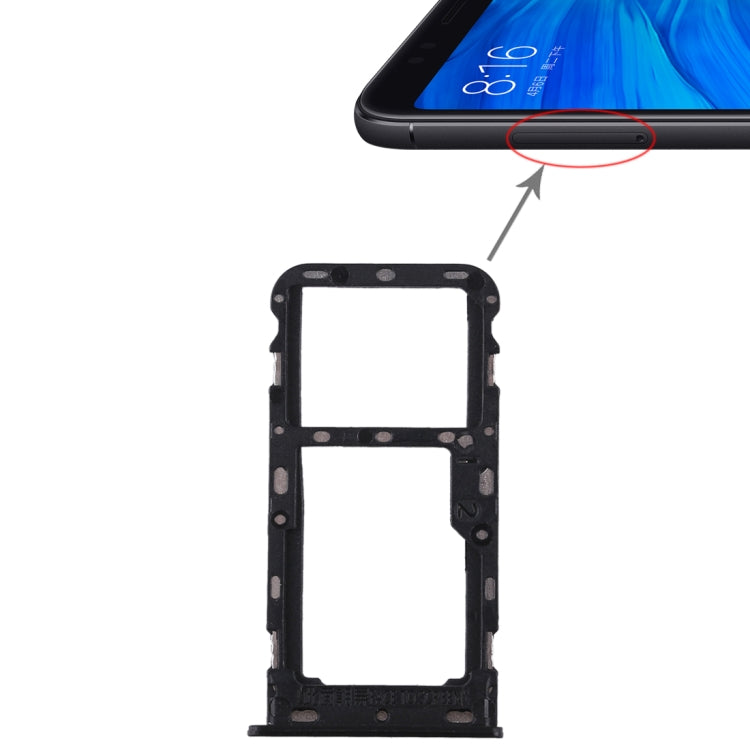 2 SIM Card Tray / Micro SD Card Tray for Xiaomi Redmi 5(Black) - Card Tray by PMc TechLife | Online Shopping South Africa | PMc TechLife | Buy Now Pay Later Mobicred
