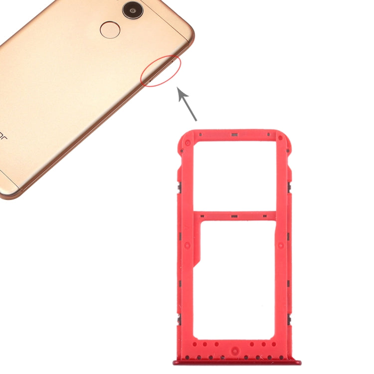 SIM Card Tray + SIM Card Tray / Micro SD Card Tray for Huawei Honor V9 Play (Red) - free shipping - PMc TechLife - Order now!