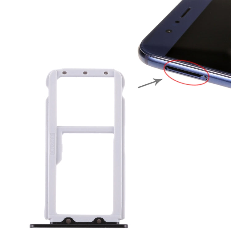 SIM Card Tray + SIM Card Tray / Micro SD Card Tray for Huawei Honor V9 (Black)