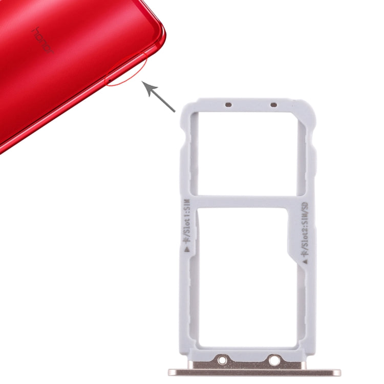 SIM Card Tray + SIM Card Tray / Micro SD Card for Huawei Honor View 10 / V10(Gold) - Card Socket by PMc TechLife | Online Shopping South Africa | PMc TechLife | Buy Now Pay Later Mobicred