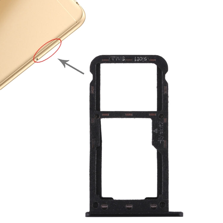 SIM Card Tray + SIM Card Tray / Micro SD Card for Huawei Enjoy 7 (Black) - Card Socket by PMc TechLife | Online Shopping South Africa | PMc TechLife | Buy Now Pay Later Mobicred