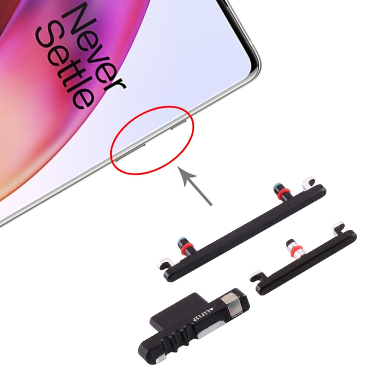 For OnePlus 8 Power Button and Volume Control Button (Black) - Home key & Side Key by PMc TechLife | Online Shopping South Africa | PMc TechLife | Buy Now Pay Later Mobicred