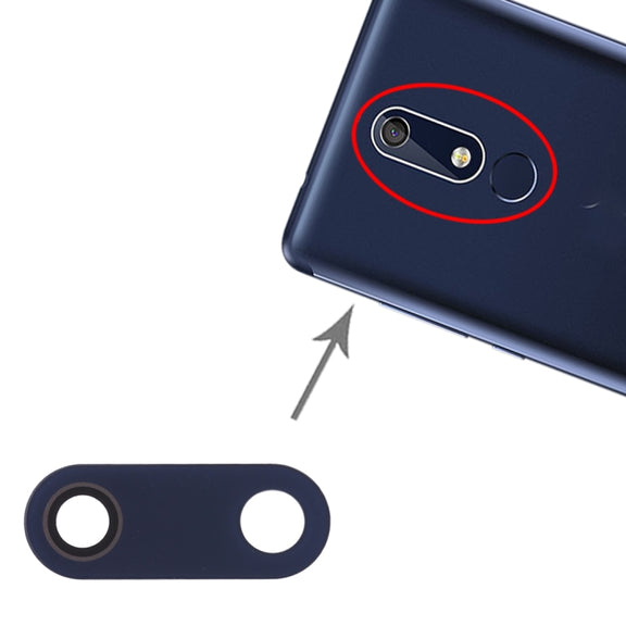 10 PCS Back Camera Lens for Nokia 5.1 / TA-1024 / TA-1027 / TA-1044 / TA-1053 / TA-1008 / TA-1030 / TA-1109