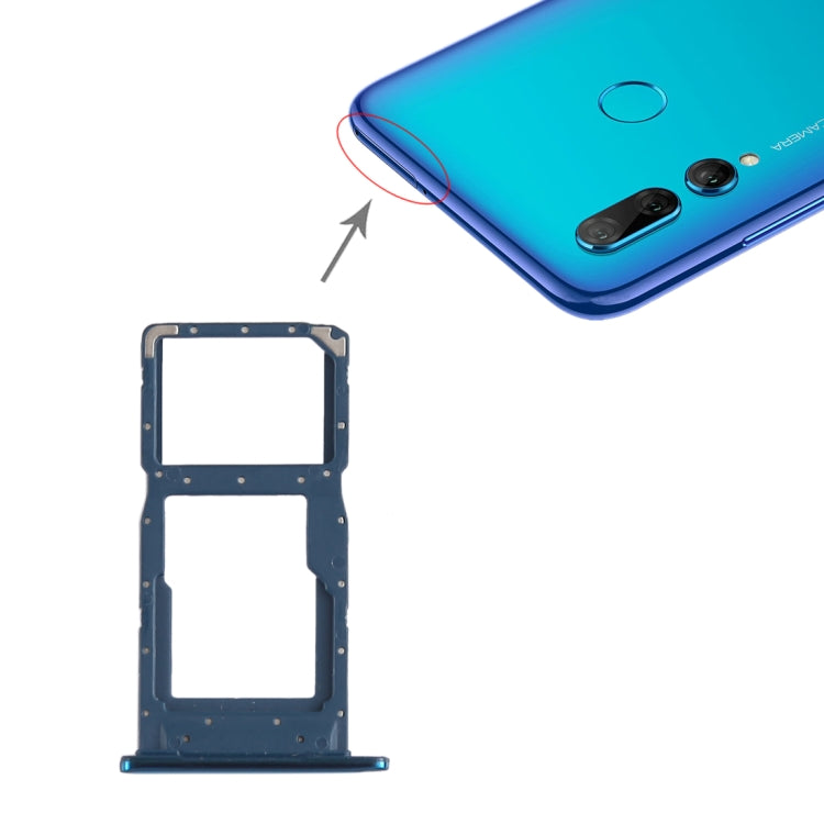 SIM Card Tray + SIM Card Tray / Micro SD Card Tray for Huawei P Smart+ (2019)(Blue) - Card Socket by PMc TechLife | Online Shopping South Africa | PMc TechLife | Buy Now Pay Later Mobicred