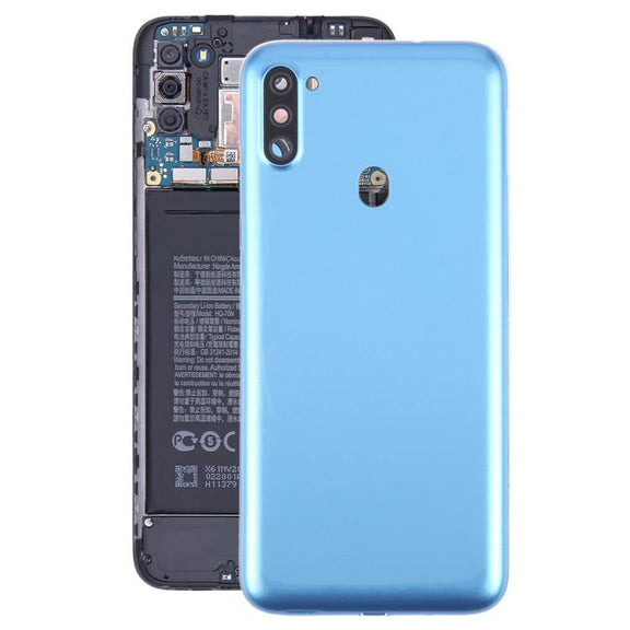 For Samsung Galaxy A11 SM-A115F Back Cover with Camera Lens Cover(Blue)