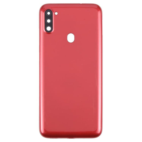 For Samsung Galaxy A11 SM-A115F Back Cover with Camera Lens Cover(Red)