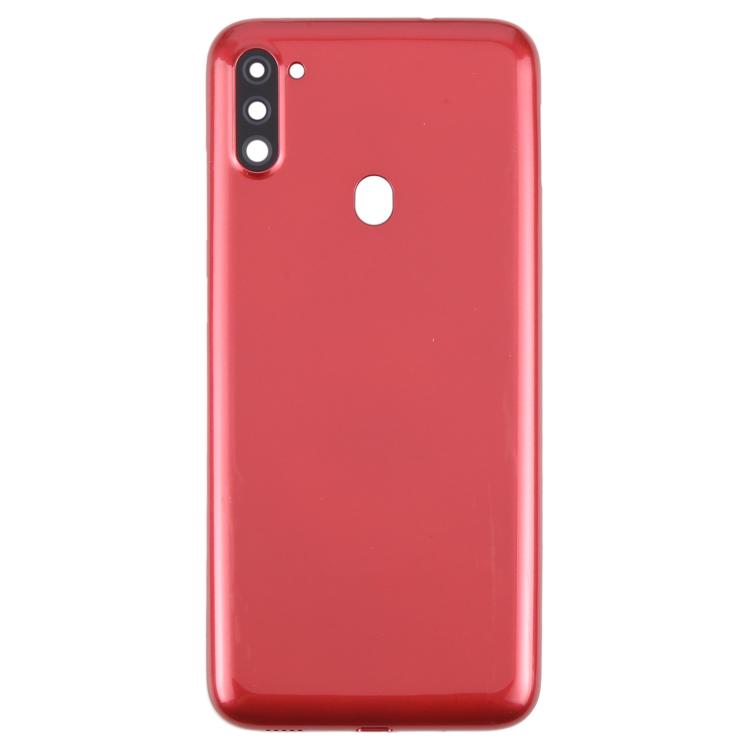 For Samsung Galaxy A11 SM-A115F Back Cover with Camera Lens Cover(Red)