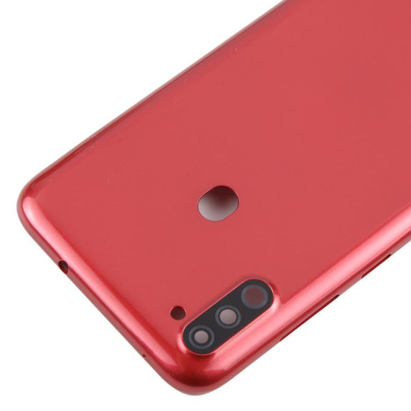 For Samsung Galaxy A11 SM-A115F Back Cover with Camera Lens Cover(Red)