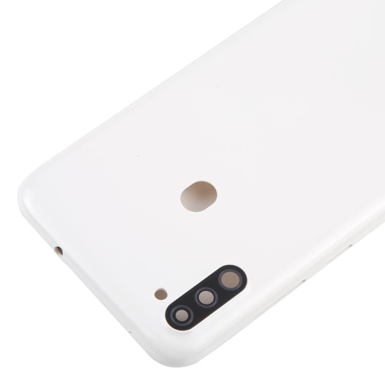 For Samsung Galaxy A11 SM-A115F Back Cover with Camera Lens Cover(White)